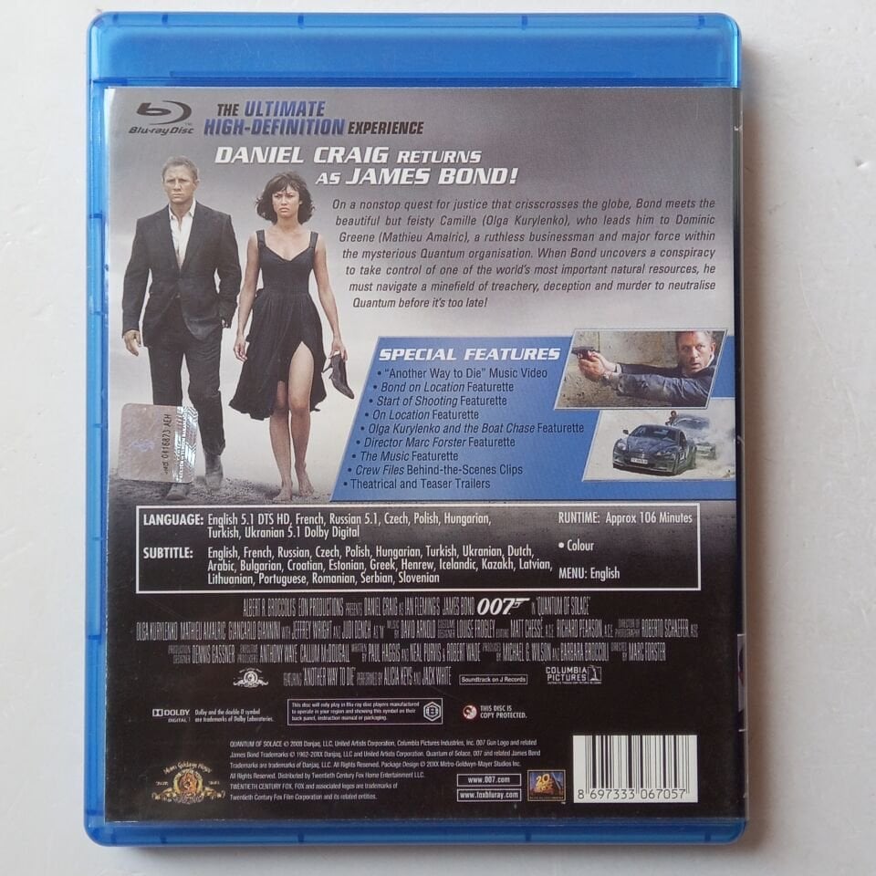 JAMES BOND 007: QUANTUM OF SOLACE - MARC FORSTER, DANIEL CRAIG, OLGA KURYLENKO - BLU-RAY 2.EL