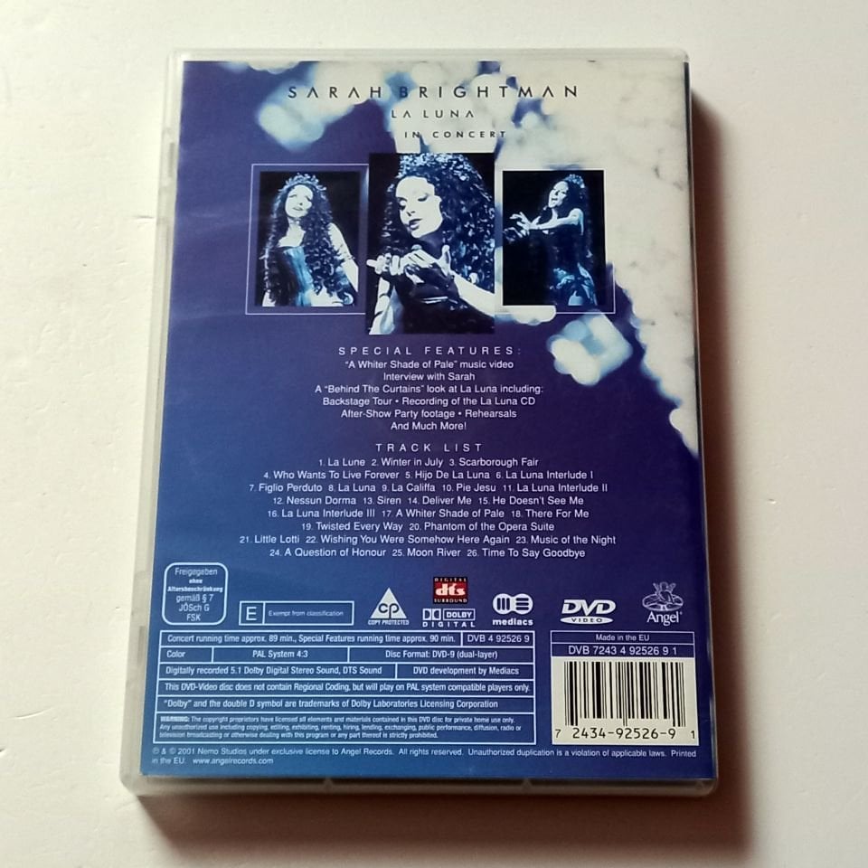 SARAH BRIGHTMAN - LA LUNA LIVE IN CONCERT  - DVD  2.EL