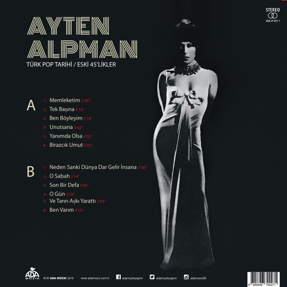 AYTEN ALPMAN - TÜRK POP TARİHİ / ESKİ 45'LİKLER - LP COMPILATION 2025 BASIM SIFIR PLAK