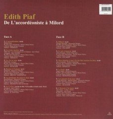 EDITH PIAF - DE L'AACCORDEONISTE A MILORD (1961) - LP 2015 BASIM SIFIR