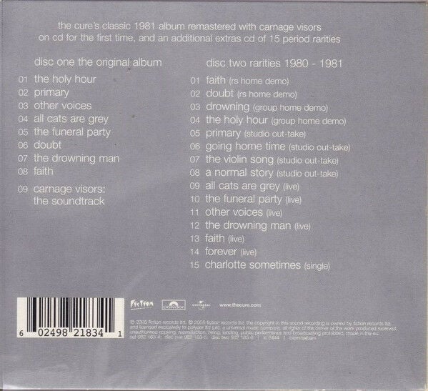 THE CURE - FAITH (1981) - 2xCD 2005 DELUXE EDITION DIGIPAK AMBALAJINDA SIFIR