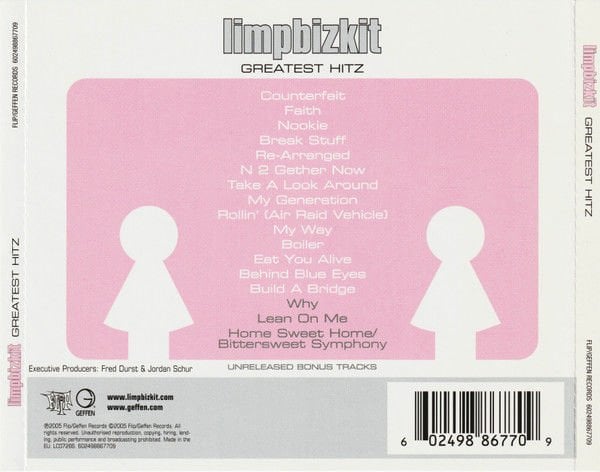 LIMP BIZKIT – GREATEST HITZ (2005) - CD JEWEL CASE AMBALAJINDA SIFIR