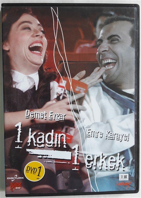 1 KADIN 1 ERKEK DVD 1 1-8. BÖLÜMLER - DEMET EVGAR - EMRE KARAYEL - MÜGE TURALI - 2DVD 2.EL