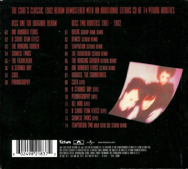 THE CURE - PORNOGRAPHY (1982) - 2xCD 2005 DELUXE EDITION DIGIPAK AMBALAJINDA SIFIR