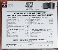 MENUHIN & GRAPPELLI PLAY BERLIN, KERN, PORTER AND RODGERS & HART (1988) POLYDOR CD 2.EL