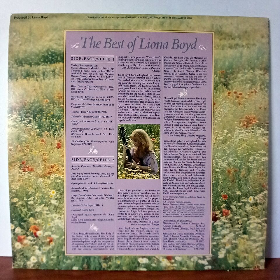 LIONA BOYD – THE BEST OF LIONA BOYD (1982) - LP 2.EL PLAK