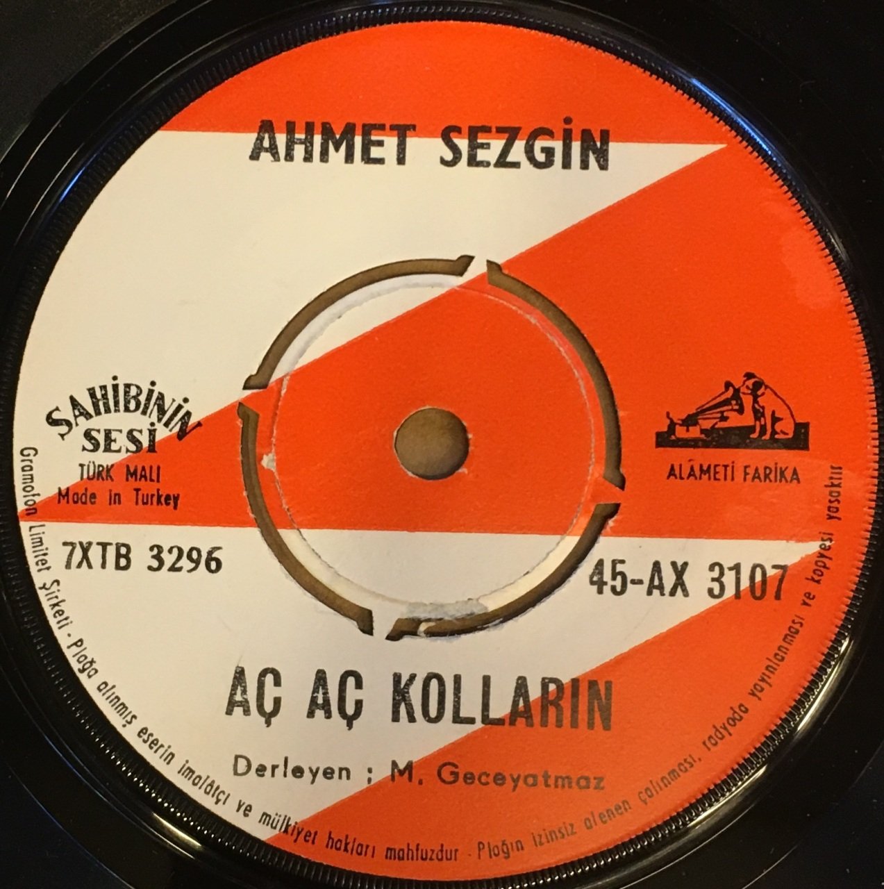 AHMET SEZGİN - AÇ AÇ KOLLARIN / YAZ AYINI KIŞ AYINA BAĞLAMA 7'' 45 DEVİR