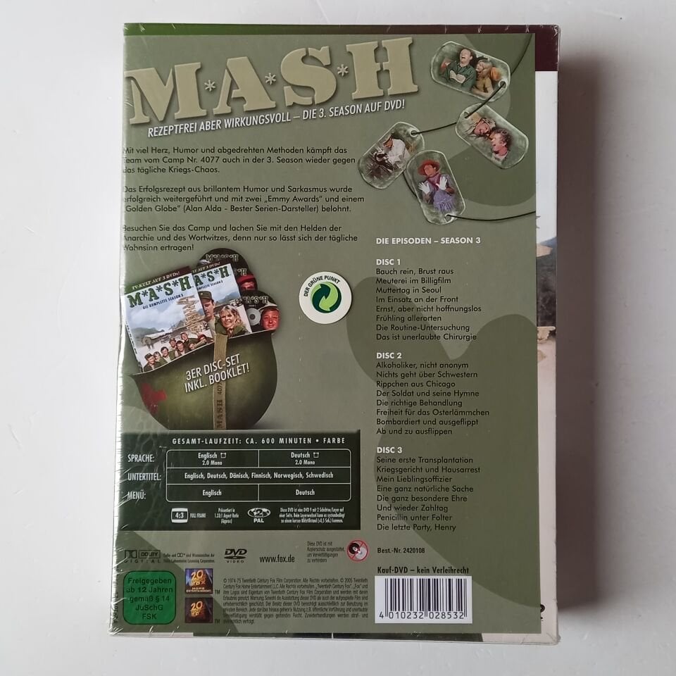 M*A*S*H - THE COMPLETE SEASON 3 - 3DVD AMBALAJINDA SIFIR