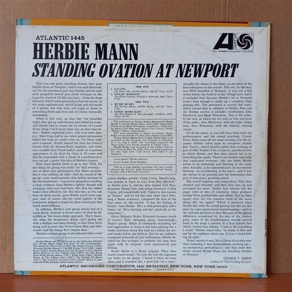 HERBIE MANN – STANDING OVATION AT NEWPORT (1965) - LP 2.EL PLAK