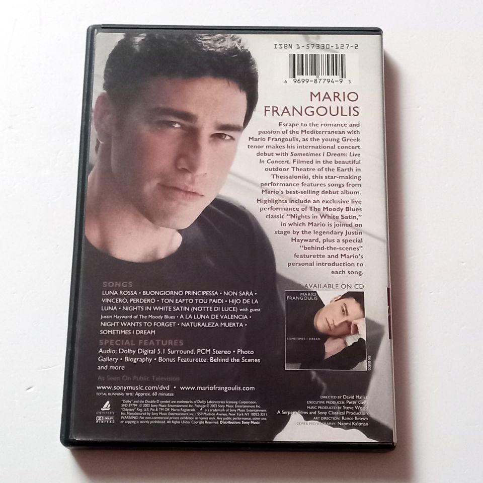 MARIO FRANGOULIS - SOMETIMES I DREAM LIVE IN CONCERT  - DVD 2.EL