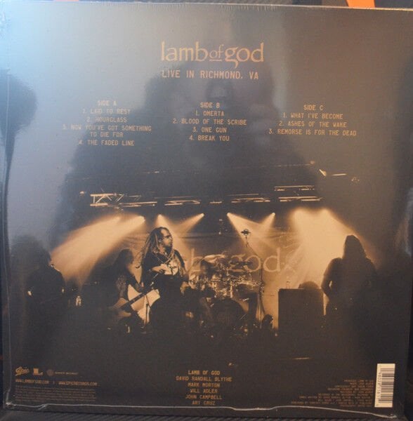 LAMB OF GOD – ASHES OF THE WAKE: LIVE IN RICHMOND, VA (2024) - 2LP 3-SIDED RECORD STORE DAY LIMITED EDITION VINYL SIFIR PLAK