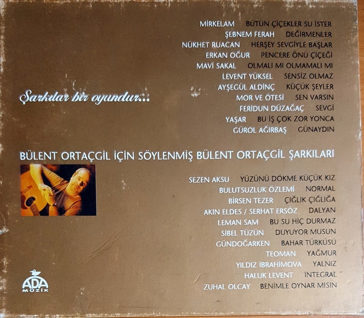 BÜLENT ORTAÇGİL İÇİN SÖYLENMİŞ BÜLENT ORTAÇGİL ŞARKILARI / MİRKELAM, ŞEBNEM FERAH, LEVENT YÜKSEL, MOR VE ÖTESİ, LEMAN SAM, TEOMAN (2000) ADA MÜZİK 2CD 2.EL