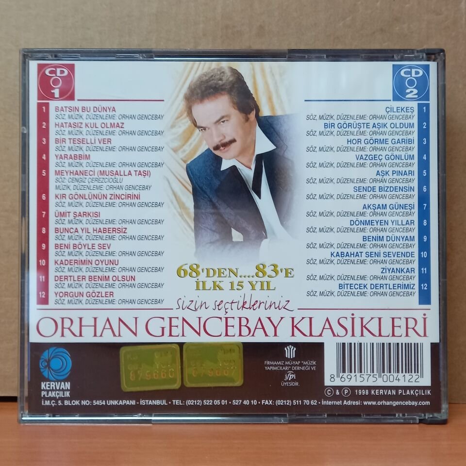 ORHAN GENCEBAY - ORHAN GENCEBAY KLASİKLERİ / SİZİN SEÇTİKLERİNİZ / 68'DEN 83'E İLK 15 YIL (1998) - CD 2.EL