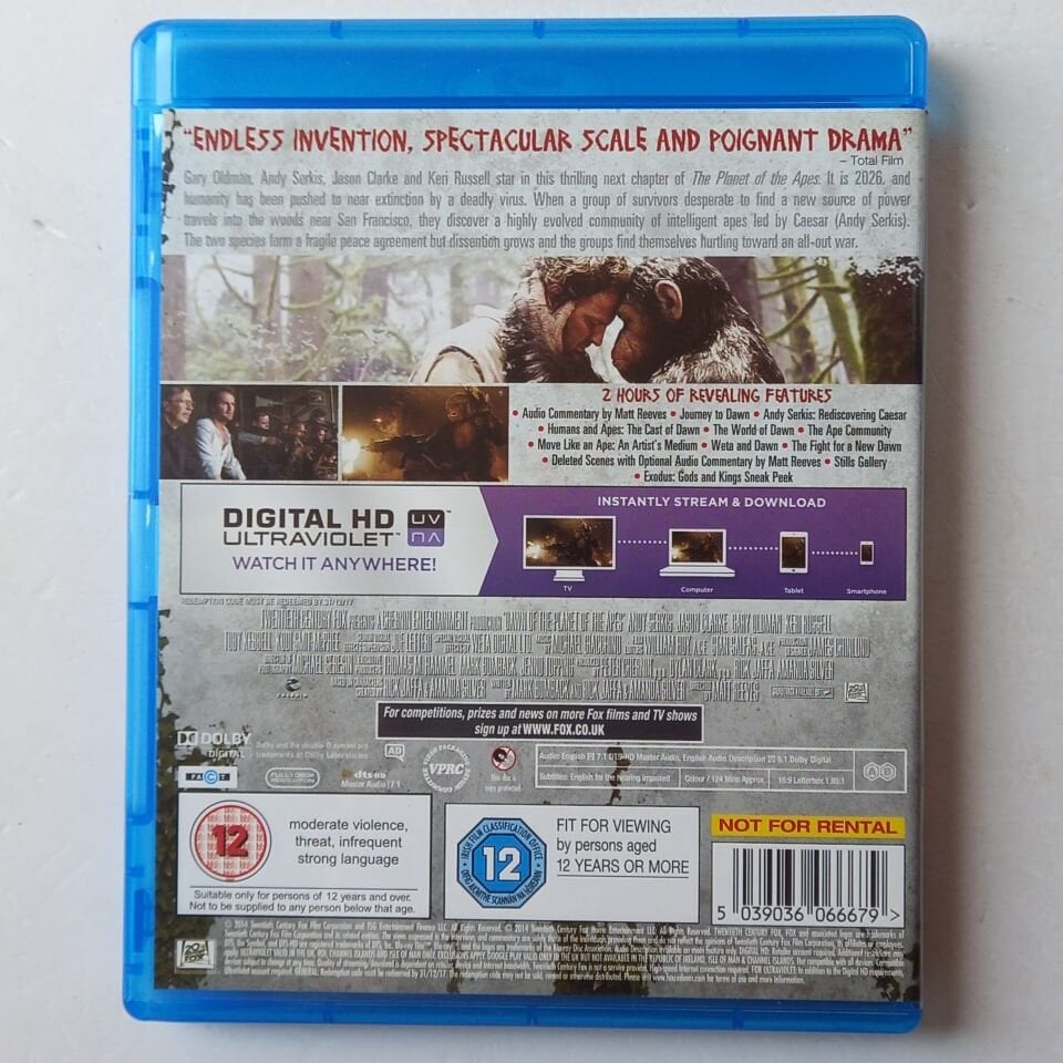 DAWN OF THE PLANET OF THE APES - MATT REEVES, ANDY SERKIS, JASON CLARKE, GARY OLDMAN - BLU-RAY 2.EL