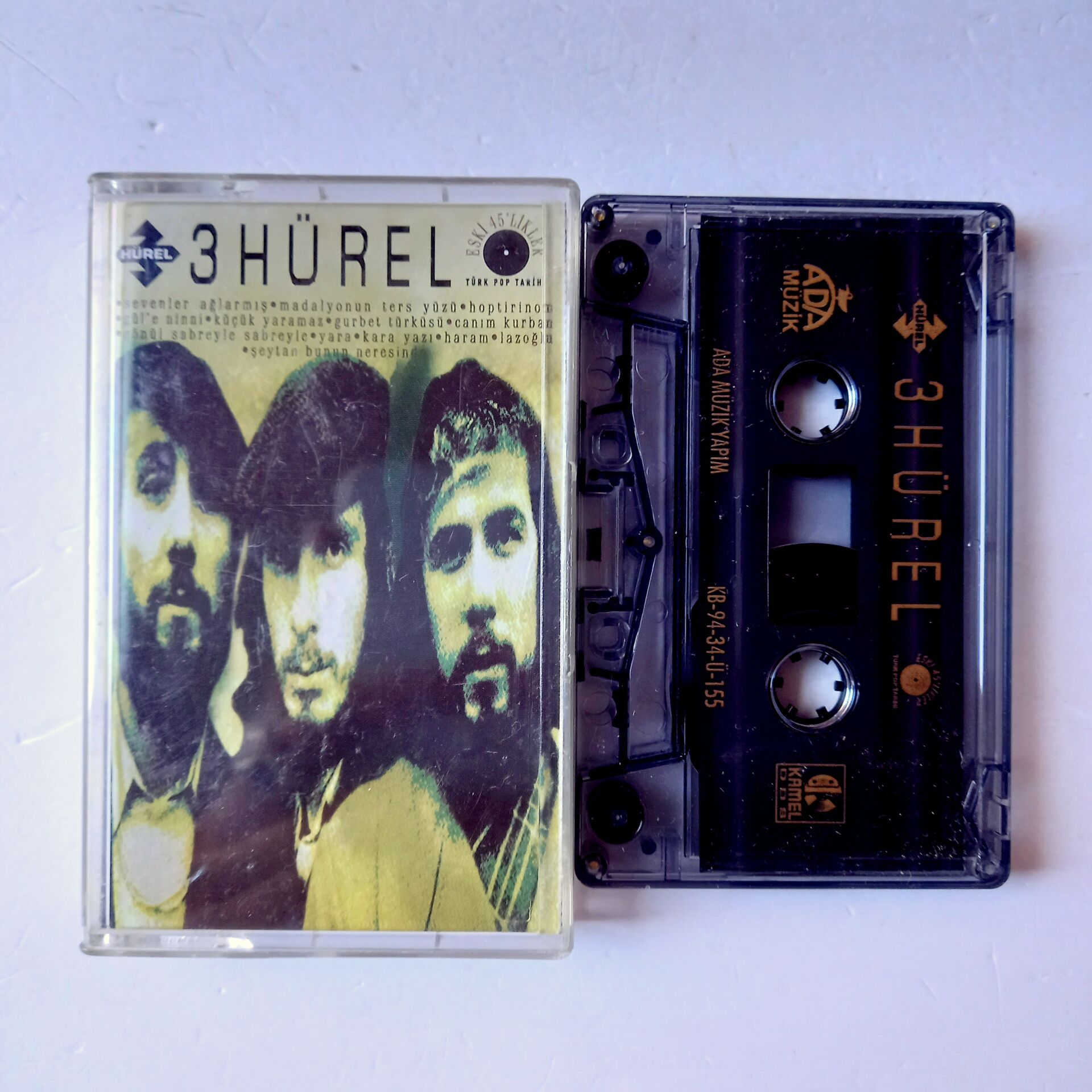 3 HÜREL – ESKİ 45'LİKLER / TÜRK POP TARİHİ (1994) - KASET 2.EL