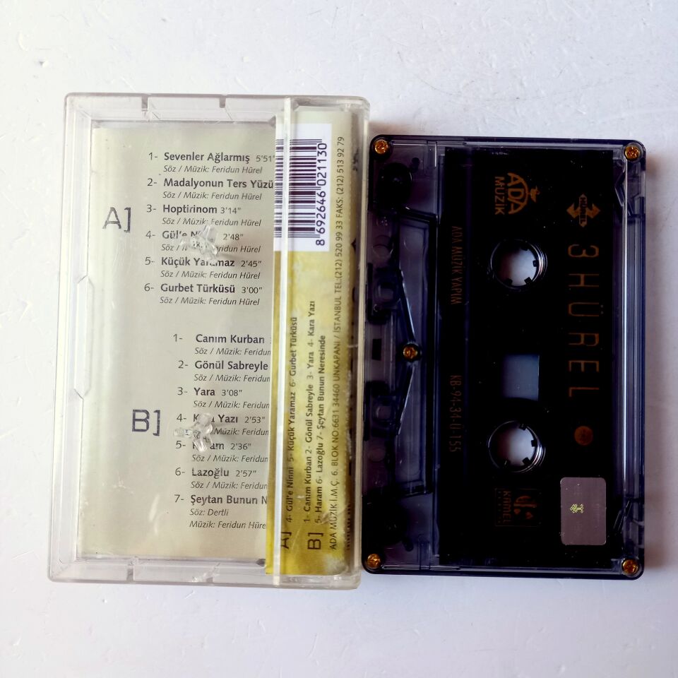 3 HÜREL – ESKİ 45'LİKLER / TÜRK POP TARİHİ (1994) - KASET 2.EL