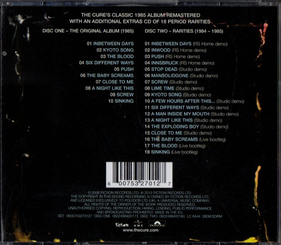 THE CURE - THE HEAD ON THE DOOR (1985) - 2xCD 2012 DELUXE EDITION 2.EL