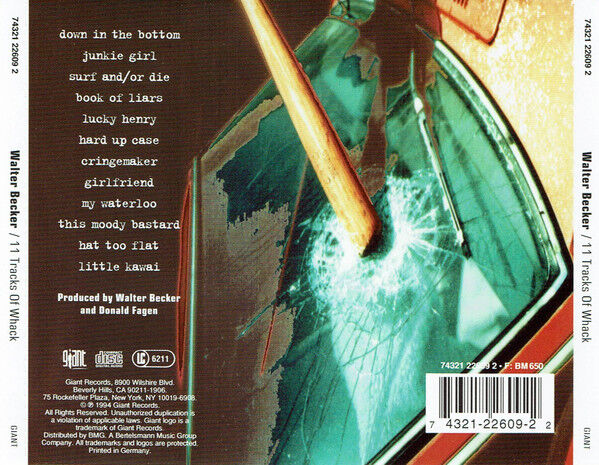 WALTER BECKER – 11 TRACKS OF WHACK (1994) - CD JEWEL CASE AMBALAJINDA SIFIR