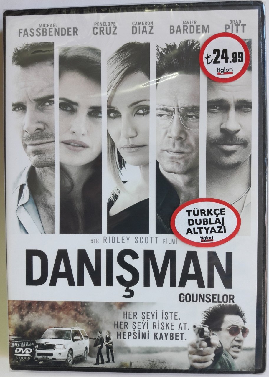 DANIŞMAN - THE COUNSELOR - MICHEAL FASSBENDER - PENÉLOPE CRUZ - BRAD PITT - JAVIER BARDEM - RIDLEY SCOTT - DVD SIFIR