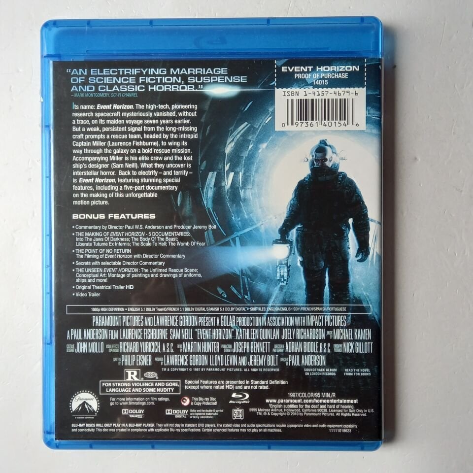 EVENT HORIZON - LAURENCE FISHBURNE, SAM NEILL - BLU-RAY 2.EL