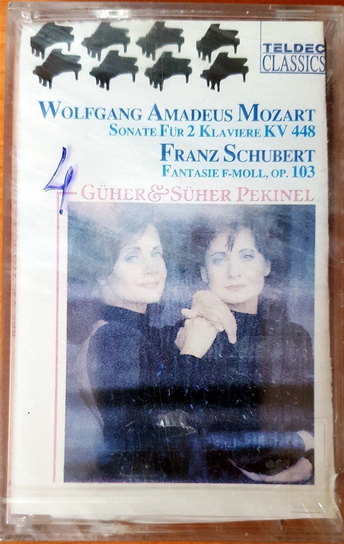 GUHER & SUHER PEKINEL - MOZART: SONATE KV 448 SHUBERT: FANTASIE OP. 103 (1990) MMY CASSETTE MADE IN TURKEY ''NEW''