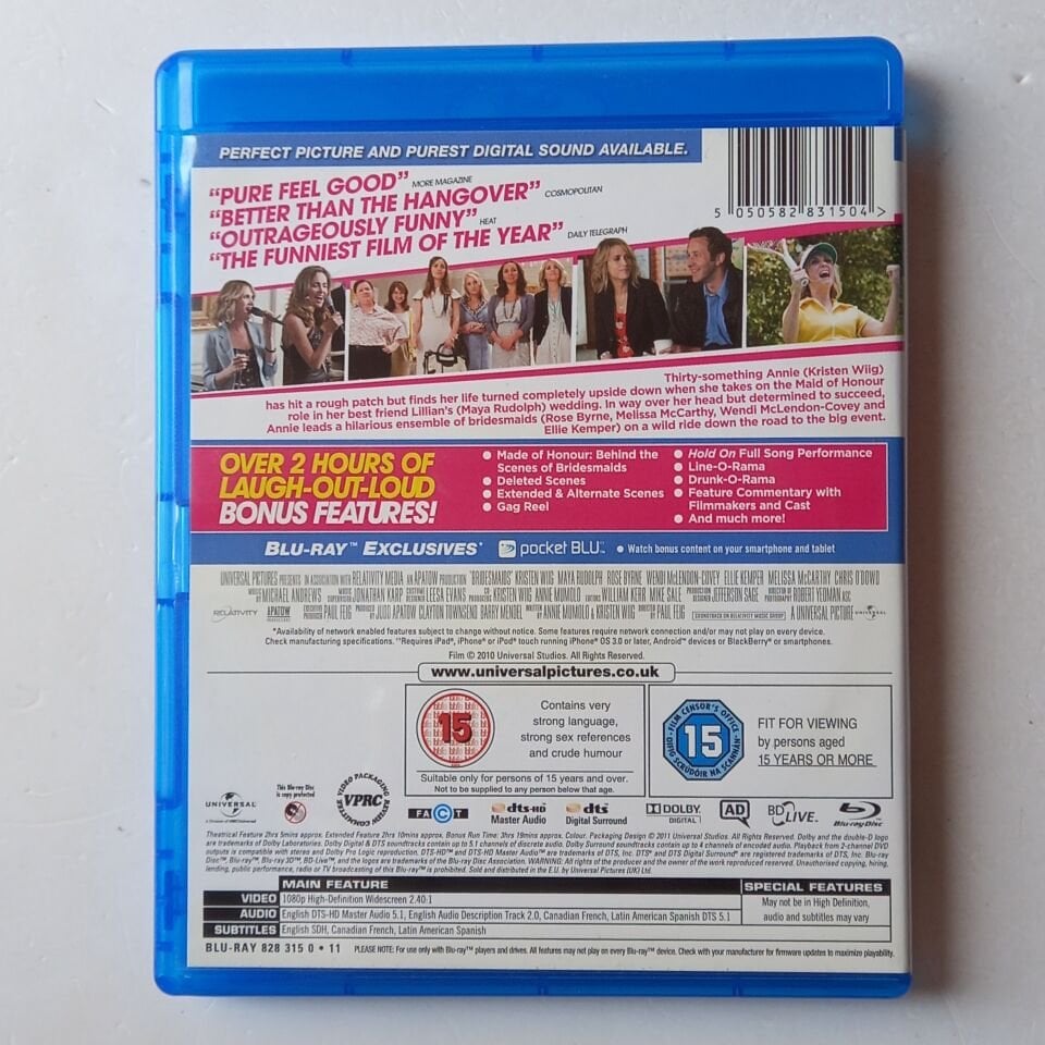 BRIDESMAIDS - KRISTEN WIIG, MAYA RUDOLPH, ROSE BYRNE - BLU-RAY 2.EL