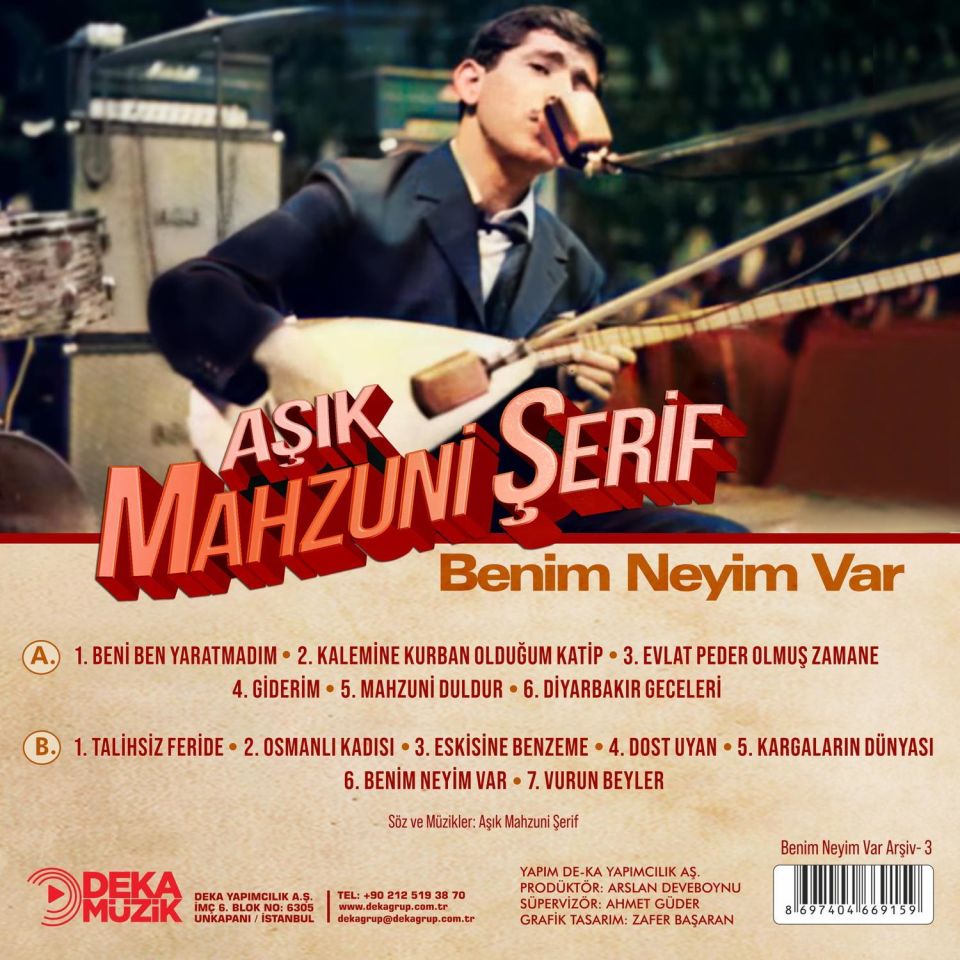 AŞIK MAHZUNİ ŞERİF - BENİM NEYİM VAR - LP 2023 BASIM AMBALAJINDA SIFIR PLAK
