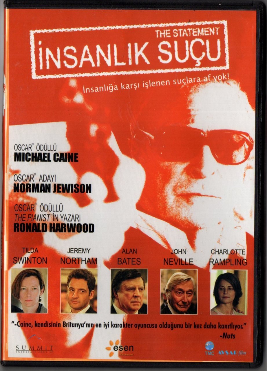 İNSANLIK SUÇU - The STATEMENT - MICHAEL CAINE - DVD 2.EL