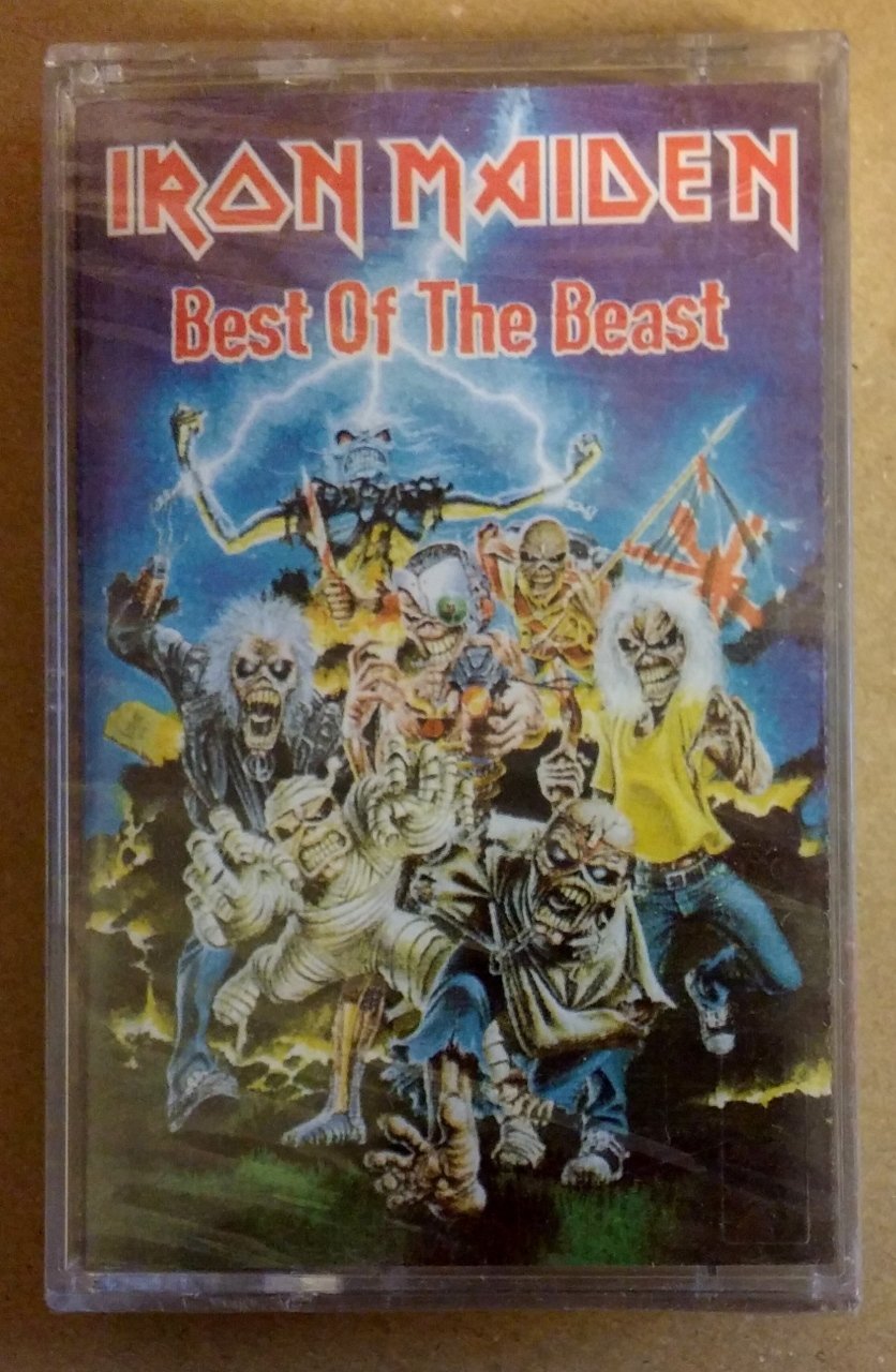 IRON MAIDEN BEST OF THE BEAST CASSETTE MADE IN TURKEY TRANSPARENT,WHITE LETTERS,SILVER BANDEROLE ''NEW''