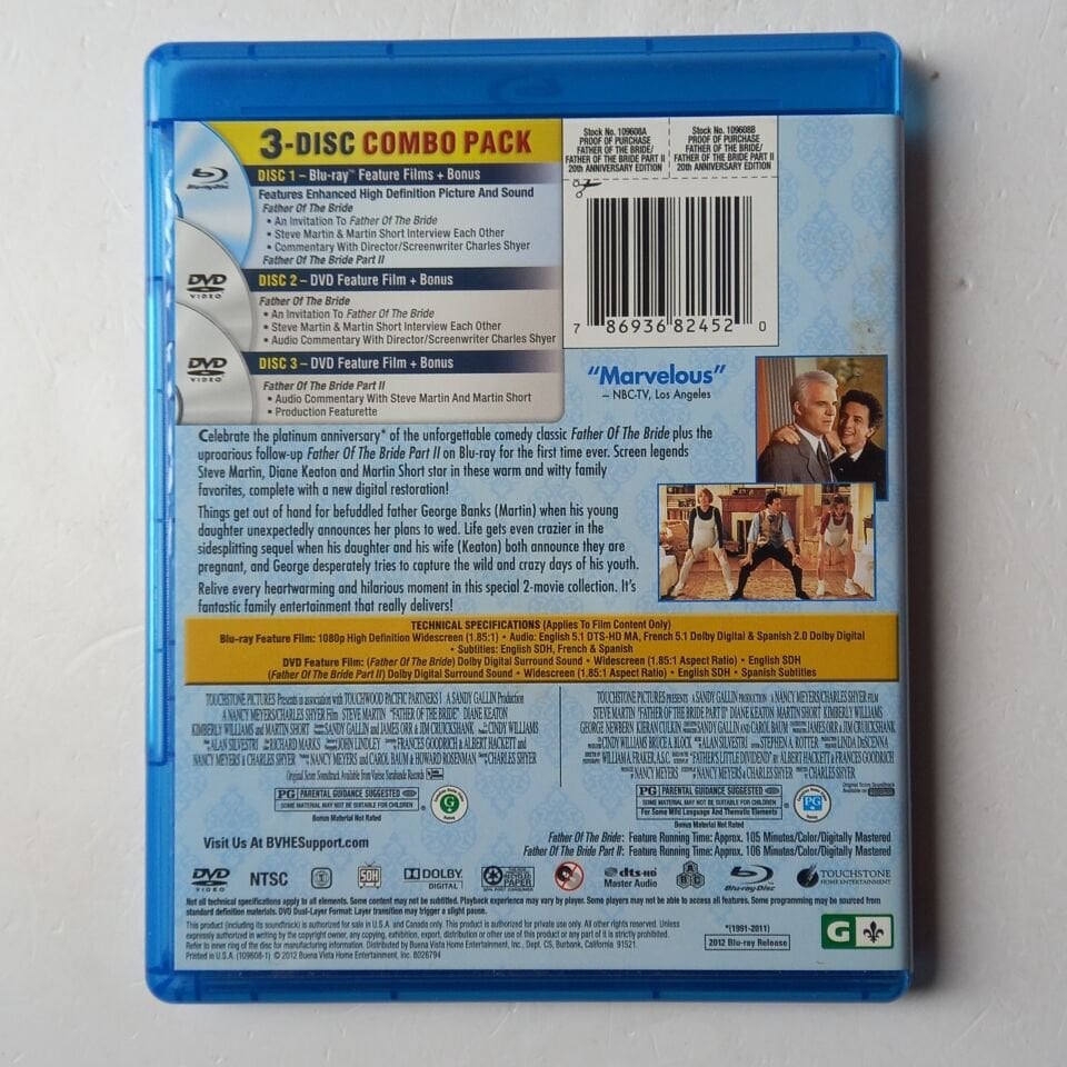 FATHER OF THE BRIDE & FATHER OF THE BRIDE II - 3 DİSK BLU-RAY + DVD 2.EL