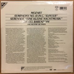MOZART SYMPHONY NO 41 DANIEL BARENBOIM 1984 SIFIR PLAK