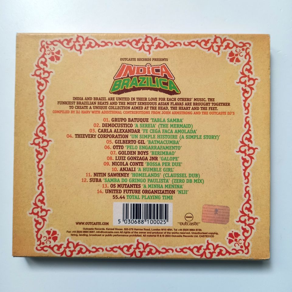 INDICA BRAZILICA / THE VERY BEST BRAZILIAN BEATS AND ASIAN FLAVAS / GILBERTO GIL, THIEVERY CORPORATION, OTTO, ANJALI, NITIN SAWHNEY, SUBA (2003) - CD 2.EL
