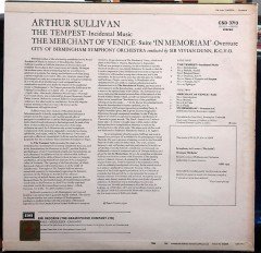 SULLIVAN: THE TEMPEST, THE MERCHANT OF VENICE, VIVIAN DUNN (1972)- PLAK 2.EL