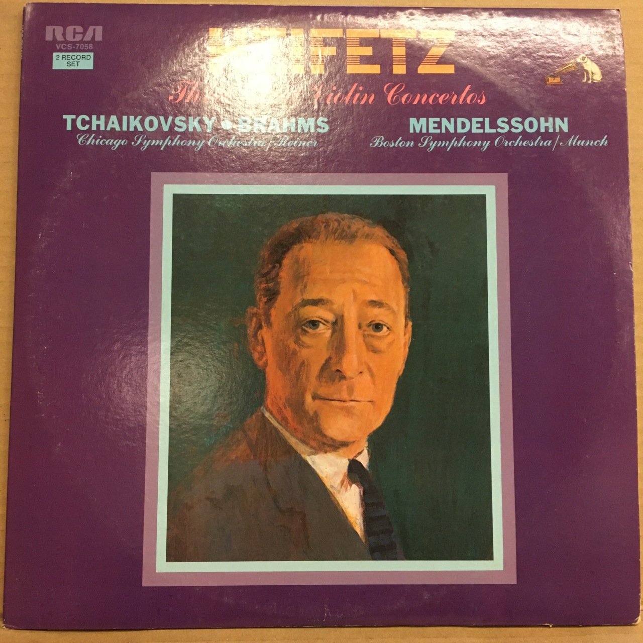 HEIFETZ THREE GREAT VOILIN CONCERTO TCHAIKOVSKY, BRAHMS, MENDELSSOHN (1970) 2.EL 2PLAK