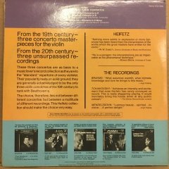 HEIFETZ THREE GREAT VOILIN CONCERTO TCHAIKOVSKY, BRAHMS, MENDELSSOHN (1970) 2.EL 2PLAK