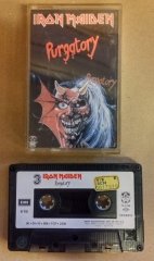 IRON MAIDEN PURGATORY (1990) CASSETTE MADE IN TURKEY PAPER LABEL YELLOW BANDEROLE ''USED''