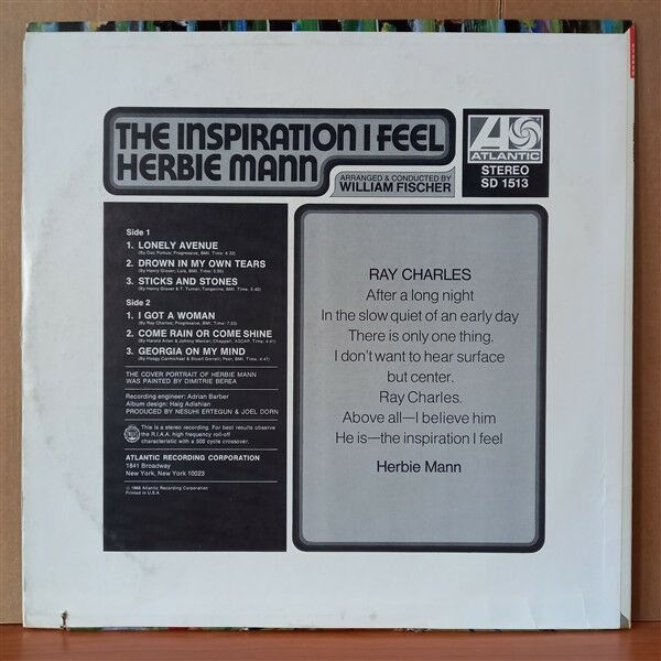 HERBIE MANN – THE INSPIRATION I FEEL (1968) - LP 2.EL PLAK