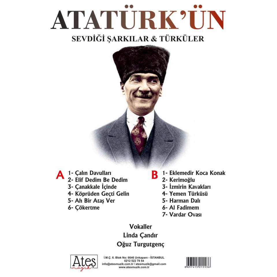 ATATÜRK'ÜN SEVDİĞİ ŞARKILAR (& TÜRKÜLER) - LINDA ÇANDIR OĞUZ TURGUTGENÇ (2015) - LP 2024 YENİ KAPAK SIFIR PLAK