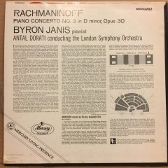 RACHMANINOV - PIANO CONCERTO NO.3 BYRON JANIS, LONDON SYM, ANTAL DORATI 2.EL PLAK 2.EL PLAK