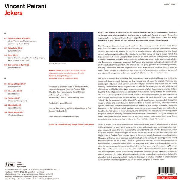 VINCENT PEIRANI - JOKERS (2022) - LP 180GR ACT MUSIC SIFIR PLAK