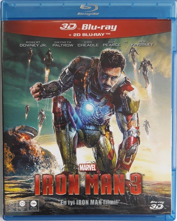 IRON MAN 3 - ROBERT DOWNEY JR. - GWYNETH PALTROW - DON CHEADLE - MARVEL - 3D BLU-RAY + BLU-RAY 2.EL
