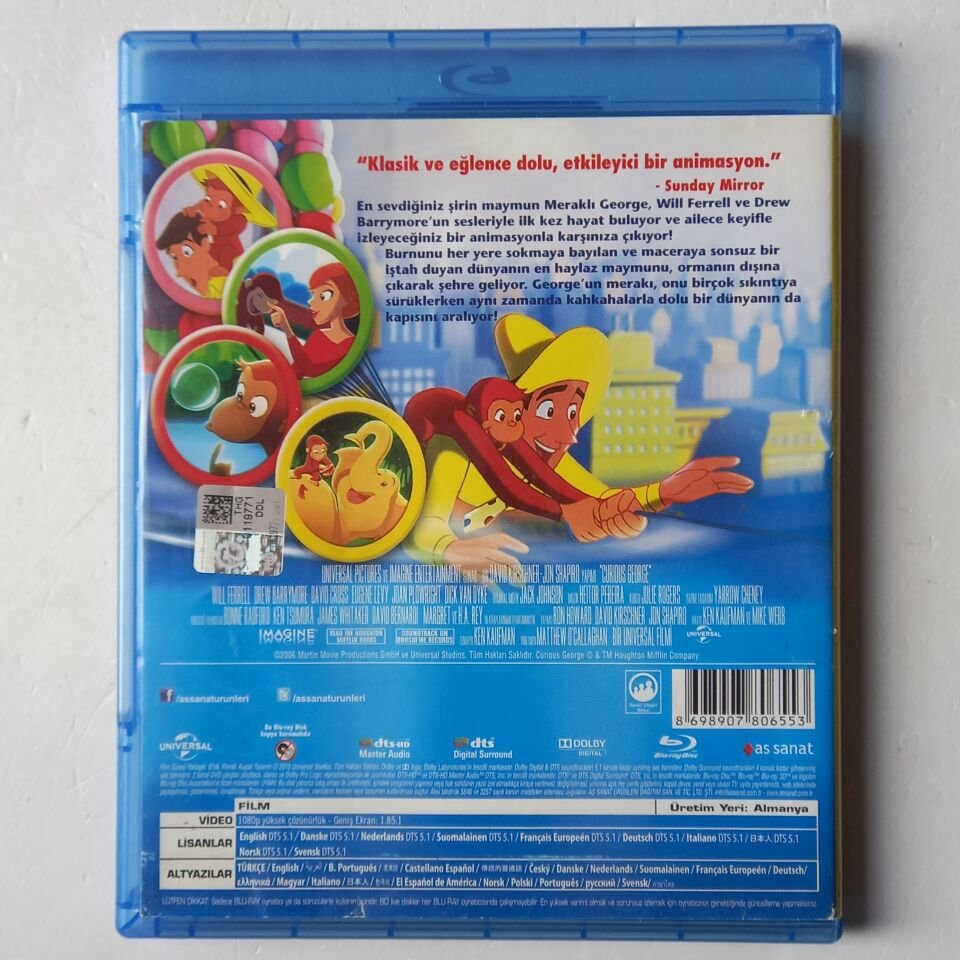 MERAKLI MAYMUN / CURIOUS GEORGE - WILL FERRELL, DREW BARRYMORE - BLU-RAY 2.EL