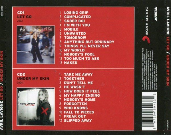 AVRIL LAVIGNE – LET GO / UNDER MY SKIN (2013) - 2xCD JEWEL CASE SIFIR