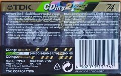 TDK CDING2 POSITION CHROME 74 BOŞ KASET SIFIR