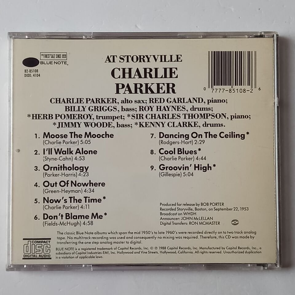 CHARLIE PARKER – AT STORYVILLE (1988) - CD REISSUE 2.EL