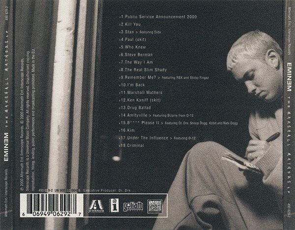 EMINEM - THE MARSHALL MATHERS LP (2000) - CD REISSUE JEWEL CASE AMBALAJINDA SIFIR