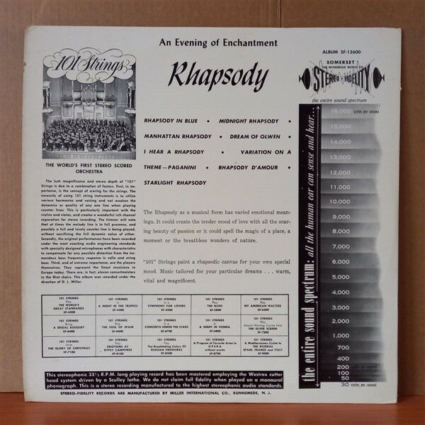101 STRINGS – RHAPSODY (1960) - LP 2.EL PLAK