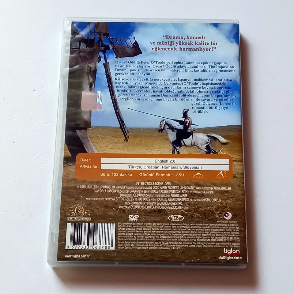 DON KİŞOT / MAN OF LA MANCHA - PETER O'TOOLE, SOPHIA LOREN - YÖN.: ARTHUR HILLER - DVD 2.EL