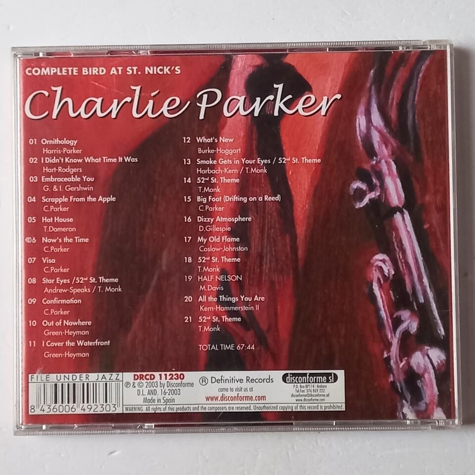 CHARLIE PARKER – COMPLETE BIRD AT ST. NICK'S (1957) - CD 2003 2.EL