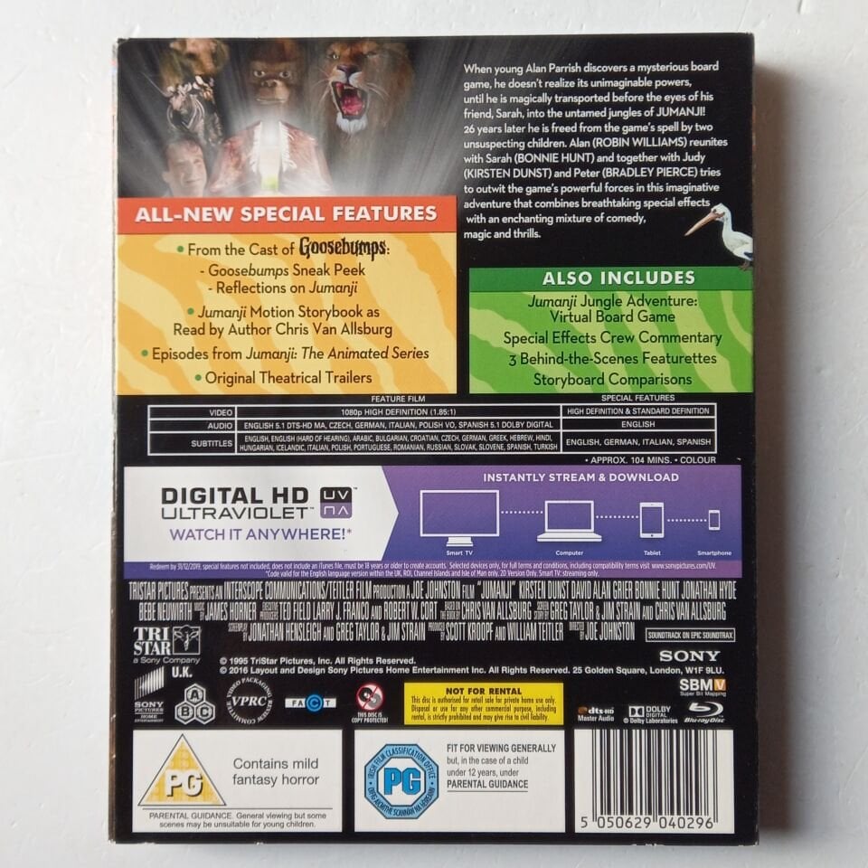 JUMANJI / ANNIVERSARY EDITION - ROBIN WILLIAMS - BLU-RAY 2.EL